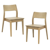 Centrum Providence Solid Oak Dining Chair Set of 2 Natural
