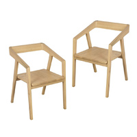 Centrum Kyoto Solid Oak Arm Chair Set of 2 Natural
