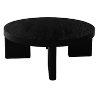 Centrum Apollo Round Solid Mindi Timber Coffee Table - Black