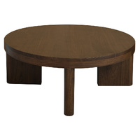 Centrum Apollo Round Solid Mindi Timber Coffee Table - Walnut