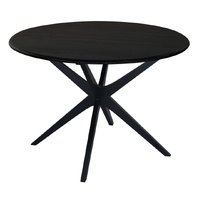 Centrum Furniture Dion Solid Oak Round Dining Table Black