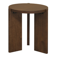 Apollo Round Solid Timber Side Table (Walnut)