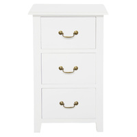 Tasmania 3 Drawer Lamp Table (White)