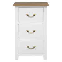 Tasmania 3 Drawer Lamp Table (White Caramel)