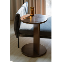 Centrum Furniture Brentwood Round Solid Timber Lamp Table Walnut