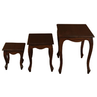 Centrum Furniture Queen Ann Nest of Tables Set of 3 Mahogany
