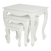 Centrum Furniture Queen Ann Nest of Tables Set of 3 White