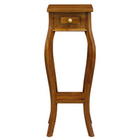 Cabriole Leg Plant Stand (Light Pecan)