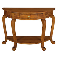 Centrum Emilie Half Round Entry Table 1 Drawer Light Pecan