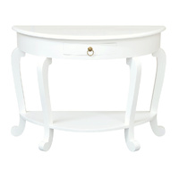 Centrum Emilie Half Round Entry Table 1 Drawer White