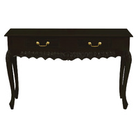 Centrum Seine 2 Drawer Carved Sofa Table - Chocolate
