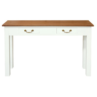Centrum Furniture 2 Drawer Straight Leg Sofa Table - White Caramel