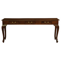 Centrum Furniture Queen Anne 3 Drawer Sofa Table - Mahogany