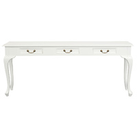 Centrum Furniture Queen Anne 3 Drawer Sofa Table - White