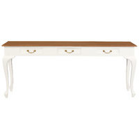 Centrum Furniture Queen Anne 3 Drawer Sofa Table - White Caramel