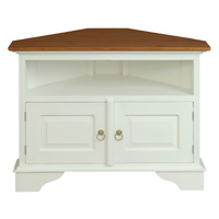 Centrum Tasmania 2 Door Corner TV Stand White Caramel
