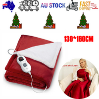 Double-Sided Flannel Electric Heated Throw Blanket Washable Red