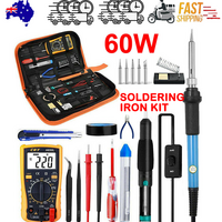60W Soldering Iron Kit with Desoldering Pump & Multimeter