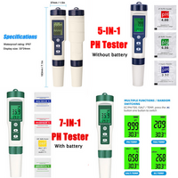 7-in-1 & 5-in-1 Water Quality Tester pH TDS EC Salt Meter