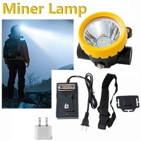 LED Miner Headlight 3000 LUX Waterproof Hard Hat Lamp Rechargeable