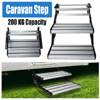 Aluminium Double Pull Out Folding Caravan Steps for RV Camper Trailer