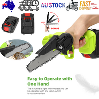 6" Mini Cordless Electric Chainsaw with 2x Battery & Charger