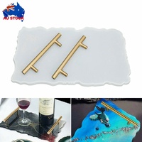Large Silicone Tray Mould Irregular Coaster Resin Craft DIY + 2 Handles
