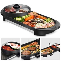 2-in-1 Electric Hot Pot BBQ Smokeless Non-Stick Grill Pan