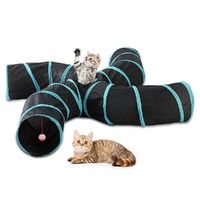 Pet 4-Way Tunnel Play Toy Foldable Exercise Tunnel Cat Rabbit