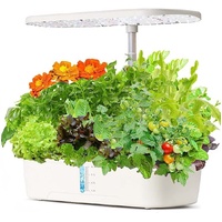Hydroponics 12 Pod Indoor Herb Garden Kit LED Light 4L White