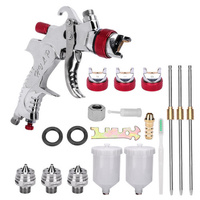 HVLP Gravity Feed Air Paint Sprayer Kit - 3 Nozzles (1.4mm, 1.7mm, 2mm)