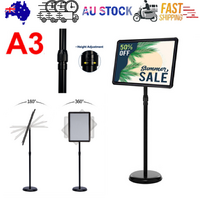 A3 Floor Poster Stand Pedestal Sign Holder Display Stand Blue