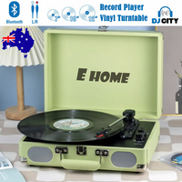 Turquoise Retro Briefcase Vinyl Record Player Bluetooth USB