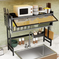 Over The Sink Dish Drying Rack 85CM Carbon Steel Space Saving
