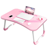 Laptop Stand Foldable Adjustable Pink with Cup Slot & Tray
