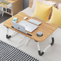 Laptop Stand Foldable Adjustable Wood with Cup Slot & Tray