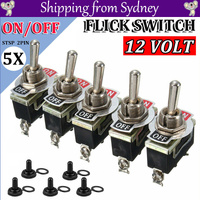 5x Toggle Switch 12V ON OFF Car Flick Marine Boat Switches