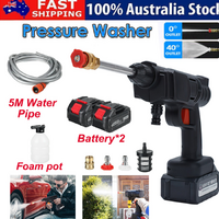 Cordless Electric High Pressure Washer Spray Gun - 2 Battery Car Cleaner
