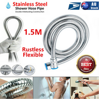 1.5m Handheld Shower Head Hose Stainless Steel Bathroom