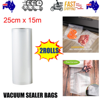 2 Rolls 25cm Vacuum Sealer Bags Food Storage 15m