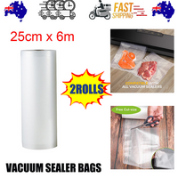 2 Rolls 25cm Vacuum Sealer Bags Food Storage 6m