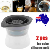 2pc Grey Silicone Ice Ball Mold Sphere Cube Maker Cocktail