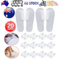 20 Pairs Unisex White Non-Slip Disposable Spa Hotel Slippers
