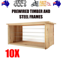 10x Wire Beehive Frame Assembled Wood Steel Deep Hive Frames