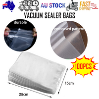 100x Vacuum Sealer Bags 15x25cm Food Storage BPA-Free Heat Seal
