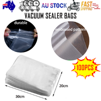 100x Vacuum Sealer Bags 20x30cm Food Storage BPA-Free Heat Seal