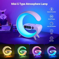 White Smart G Lamp LED RGB Night Light Bluetooth Speaker Wireless Charger