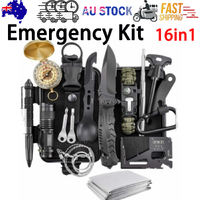 16-in-1 SOS Kit Outdoor Emergency Survival Equipment Box Camping