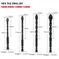 4Pcs Drill Bit Set Hex Tile Glass Ceramic Brick