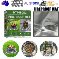 Yegbong Fireproof Mat Outdoor Lawn Barbecue Silver Rectangular